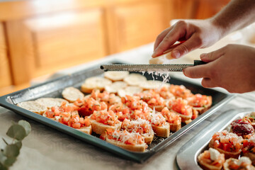 Tasty appetizers at a buffet