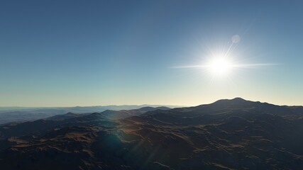 alien planet landscape, science fiction illustration, view from a beautiful planet, beautiful space background 3d render
