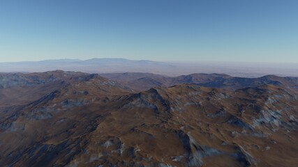 alien planet landscape, science fiction illustration, view from a beautiful planet, beautiful space background 3d render