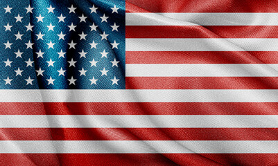 Obraz premium American flag wave texture background
