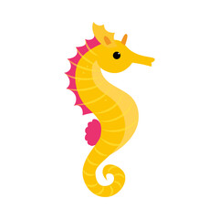 Seahorse as Sea Animal Floating Underwater Vector Illustration