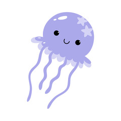 Jellyfish as Sea Animal Floating Underwater Vector Illustration
