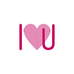 ILLUSTRATION WORD I LOVE U TEMPALTE DESIGN VECTOR