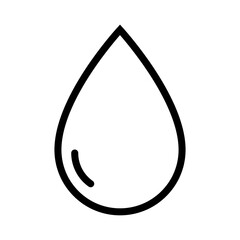 Water drop icon. Thine line drip black symbol. Vector illustration isolated on white background.