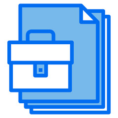 briefcase blue line icon