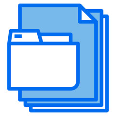 folder blue line icon