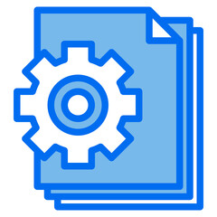 gear blue line icon