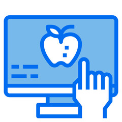 apple blue line icon