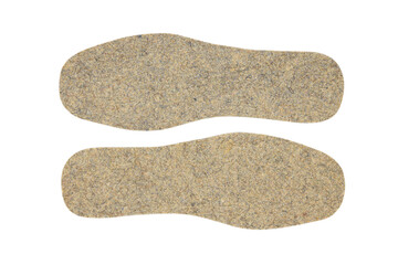 warm felt insoles isolated on white background.