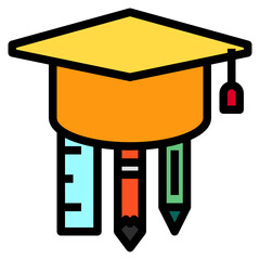 graduation cap line icon