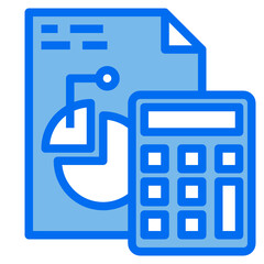 calulator blue line icon