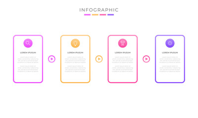 Colourful infographic steps with text boxes. Business concept with 4 steps.