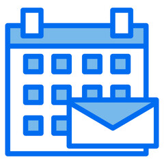 calendar blue line icon