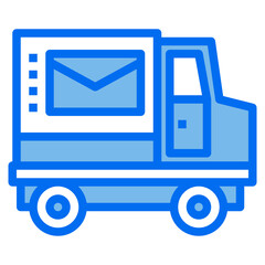 Delivery Truck blue line icon