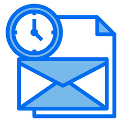 mail blue line icon