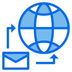 mail blue line icon