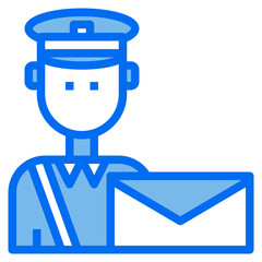 postman blue line icon