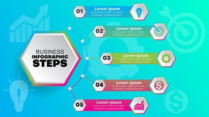 infographic design vector with gradient color