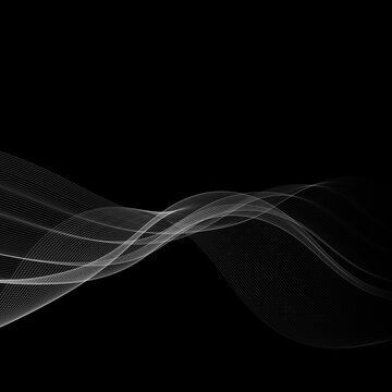 Abstract background silver lines transparent waves, design element