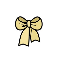 Bow outline for coloring on a white background