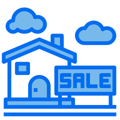 Fototapeta premium house blue line icon