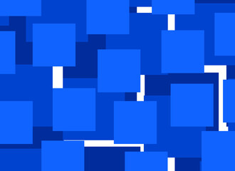 Abstract background illustration of different sizes and shades of blue squares