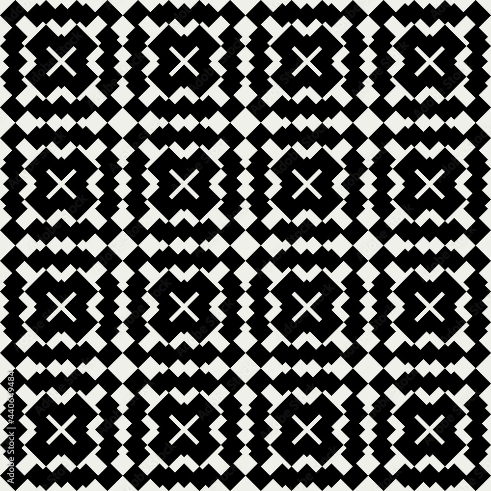 Poster tile crosses pattern. vector black simple ornament.