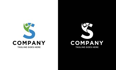 professional logo template. the concept of the letter S logo, the shape of a Healthy Life people.