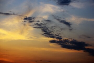 Fototapeta na wymiar Dark clouds in the sky at sunset