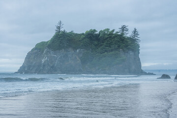 Cloudy day at Ruby Beach at Olympic Peninsula in Washington State