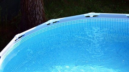Part of swimming pool with blue water