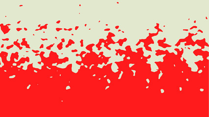 Obraz na płótnie Canvas The transition from red to beige with uneven border line, interpenetration of colors. Vector illustration