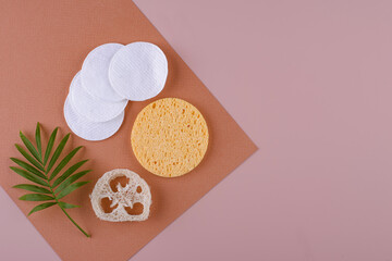 Reusable skincare accessorize. Zero waste sustainable lifestyle concept