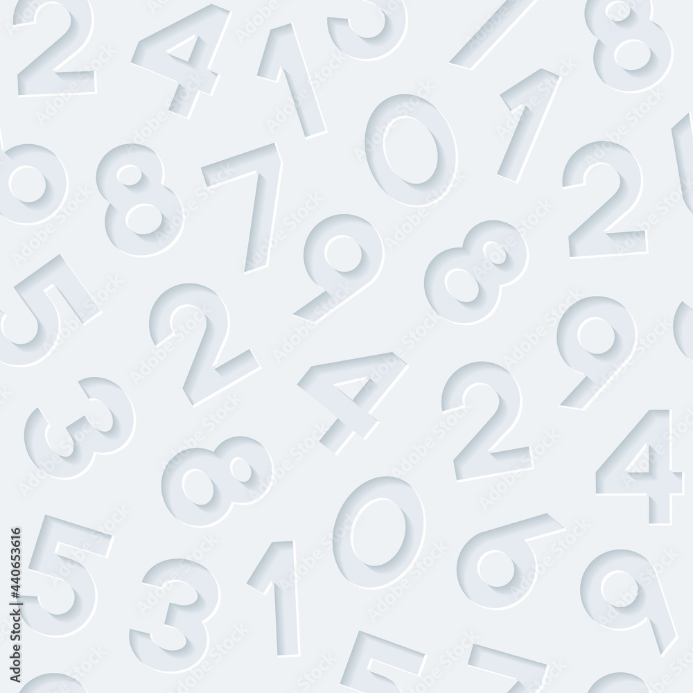 Wall mural seamless pattern with numbers