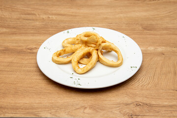 Tapa of squid rings battered in flour and egg cooked Andalusian style