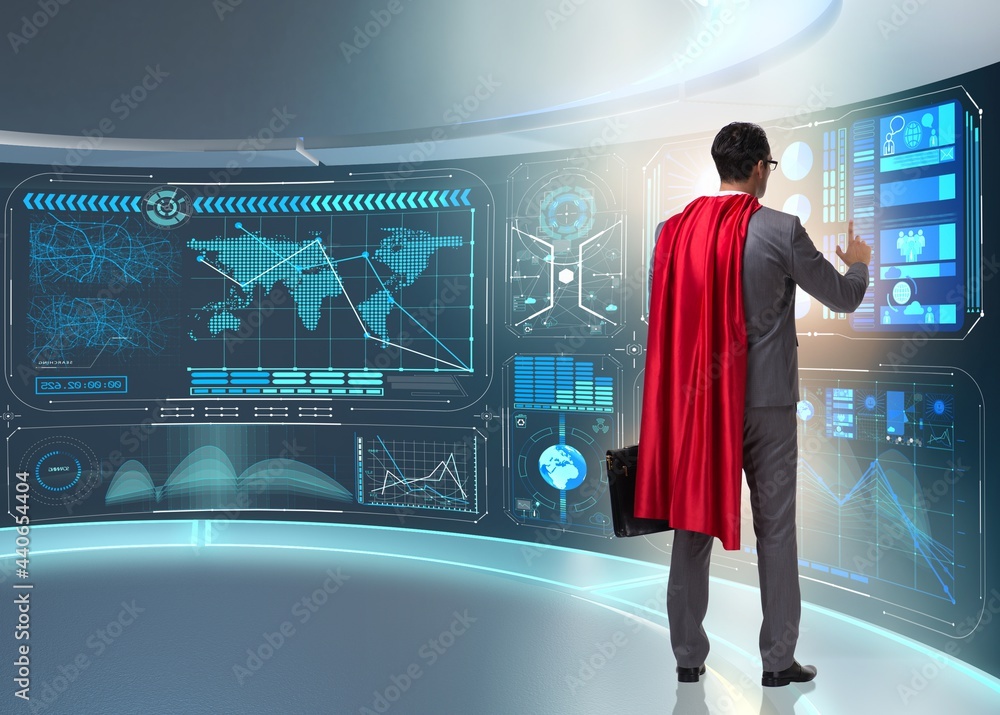 Canvas Prints Superhero in data management concept