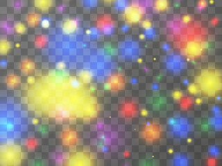 Glowing light rainbow colors on a transparent background. LGBT pride month. Glowing particles. Festival of sexual minorities, gays and lesbians, transgender people. Vector illustration