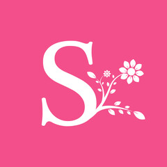Letter S Linked Fancy Logogram Flower. Usable for Business and Nature Logos.