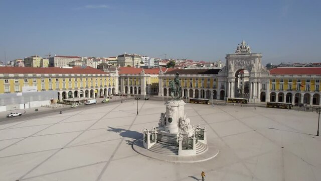 4K Aerial of the Praca do Comercio - Lisbon/Portugal