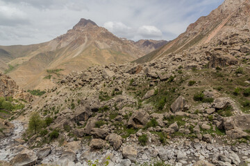 Landscape of Marguzor (Haft Kul) in Fann mountains, Tajikistan