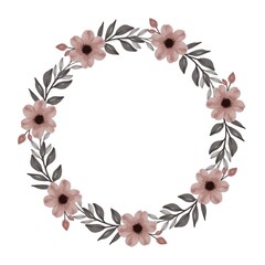 arrangement of light brown flower for greeting and wedding card, light brown wreath