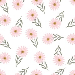 seamless pattern of pink daisy flower for fabric and background design