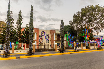 Christmas decorations in Jarabacoa, Dominican Republic - obrazy, fototapety, plakaty