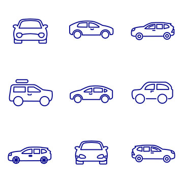 car icon.buttons set symbol vector elements for infographic web.
