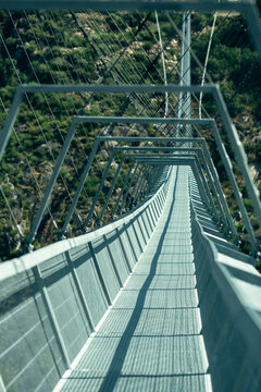 Arouca 516 suspension bridge above the Paiva River in the municipality of Arouca, Portugal.