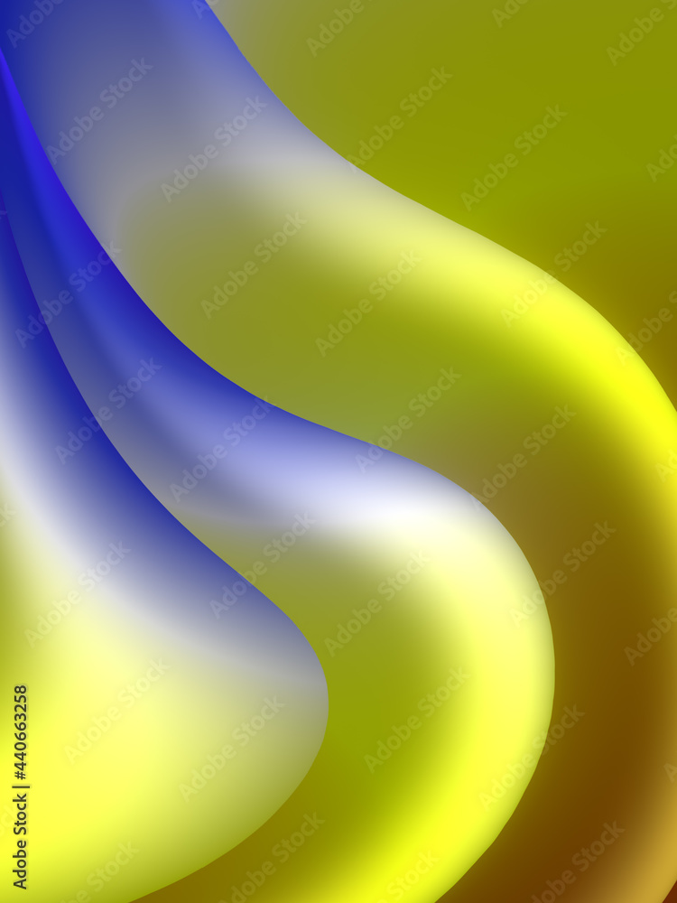 Poster modern wavy curved shapes digital illustration. abstract 3d rendering background
