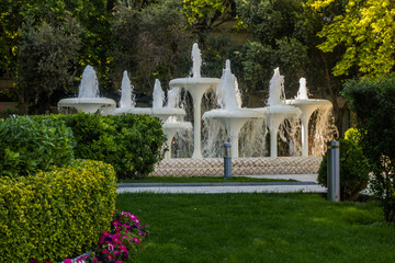  White fountain in Baku, Azerbaijan
