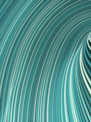Abstract digital illustration of twisted floating lines. Trendy pattern with wavy wires background. 3d rendering