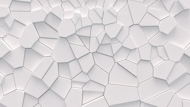 Falling and raising up pieces of fractured, broken surface. Seamless loop animation