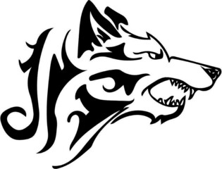 wolf tribal tattoo